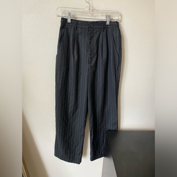 Reformation Black Pinstripe Trousers - Picture 2 of 13